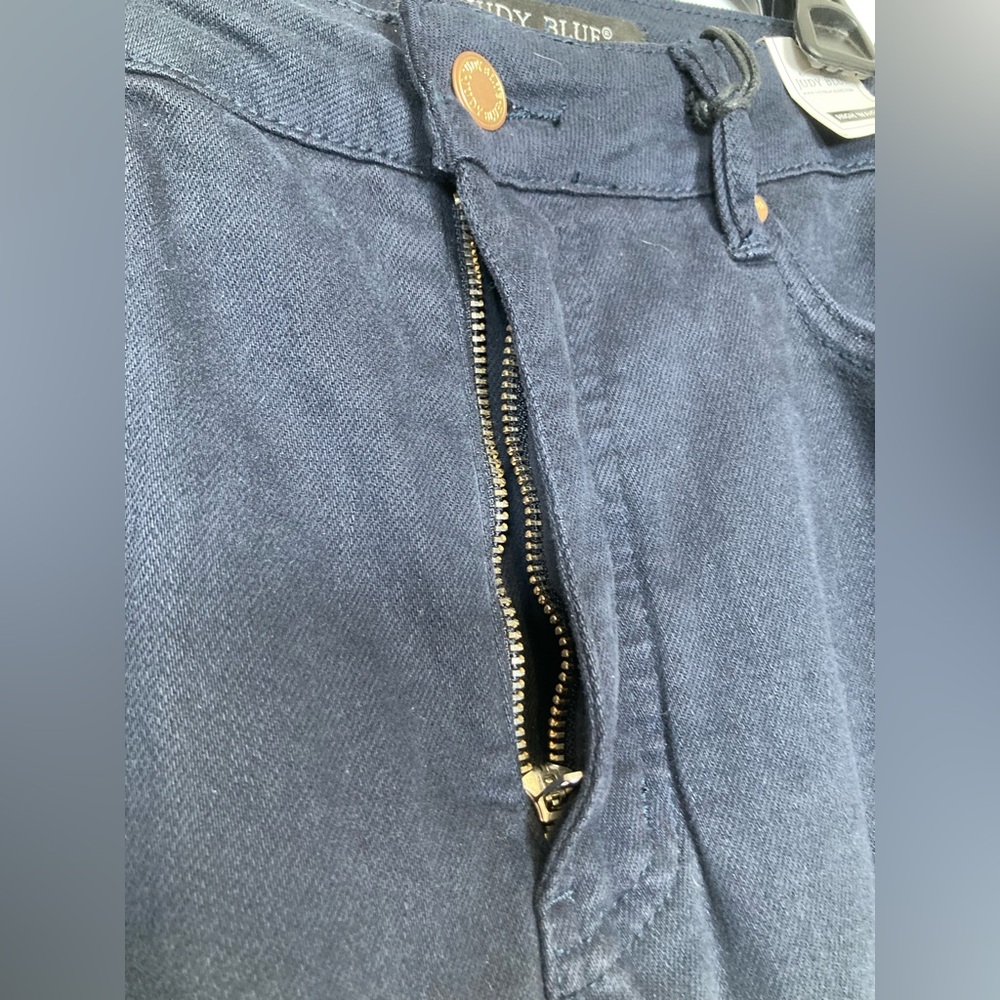 NWT Judy Blue “In the Navy” High Waist Wide Leg Cropped Denim Jeans Sz 16W - Picture 7 of 14